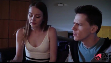 Stepbrother's Morning Wood Wakes up Naughty Teen Brat