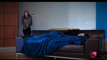 Stepbrother's Morning Wood Wakes up Naughty Teen Brat