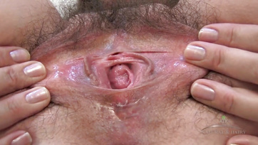 Old Lady Caught Masturbating and Spreading Her Bushy Muff