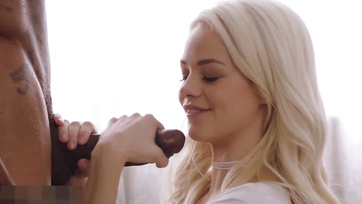 She Denied Entry but Skillfully Drained the Massive Chocolate Cock