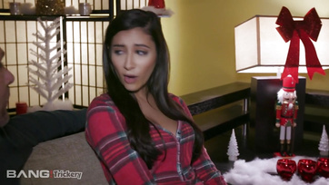 Stepdaughter Sucks Santa-Clad Stepdad's Cock