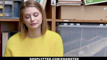 Caught Busty Teen Shoplifter Needed to Please the Security Guard