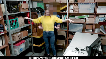 Caught Busty Teen Shoplifter Needed to Please the Security Guard