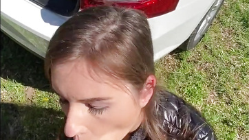 Babe Sucks My Cock in Car and Gets Properly Fucked