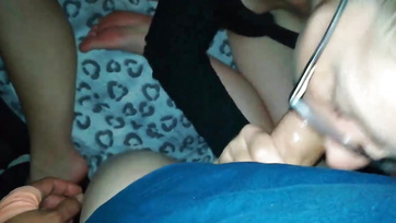 Insatiable Amateur Wife with Hairy Pussy Licked and Hard Fucked