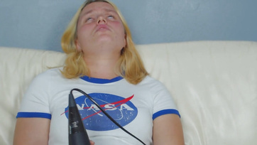Horny Blonde Babe Squirts from Pussy While Playing with Dildo
