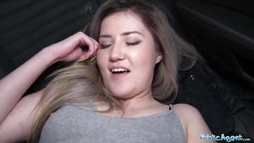 Blonde Babe Shows Tits for Cash and Spreads Legs