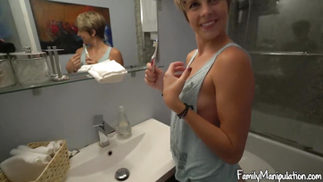 Stepdad Blows His Blonde Babe