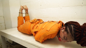 Perverted Cop Beats and Ties Up Ebony Prisoner