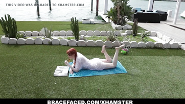 Neighboring Teen Jumps on Redhead Guy's Massive Cock