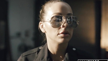 Blonde Teen Taught a Lesson by Busty Cop in Handcuffs