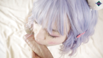 Guy Sprays Cum on Adorable Girl After Skillfully Blowing Him