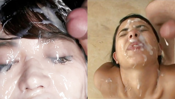 Babes Loving a Huge Cock Facial Spraying