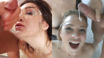 Babes Loving a Huge Cock Facial Spraying