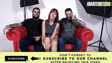 Spanish Seductress Pampers Four Lucky Guys at Casting