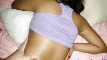 Found my step-sister on the bed, so I slipped her my joystick