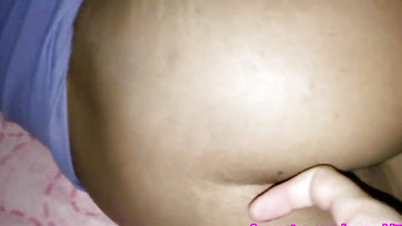 Found my step-sister on the bed, so I slipped her my joystick