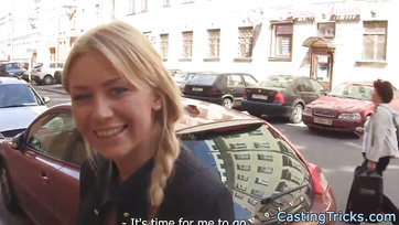 Caught the football player and skillfully rode him in the street - Hot Street Pickup