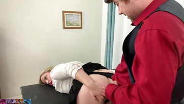 Secretary's Ass Pounded Before Heading Home