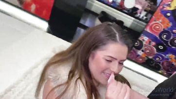 Tiny Teen's Pussy Covered in Cum on Her First Sex Casting