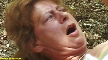 71-Year-Old Granny Gets Pounded by Young Stud in Public