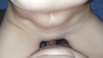 Sexy amateur babe gets on her partner's shaft after a little sucking