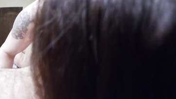 Anytime happily pleasuring her husband's hairy cock, the talented wife-buddy