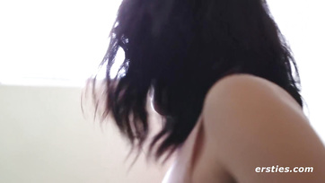 Lesbian babes splash and shave