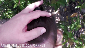 Outdoor Sloppy Blowjob and Cum in Mouth, I Love to Suck