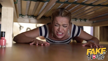 Hotel Encounter - Girls Stuck under the Bed Hardly Fucked