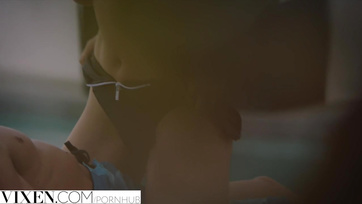 The girl-next-door blonde babe indulges in some fun with her boyfriend