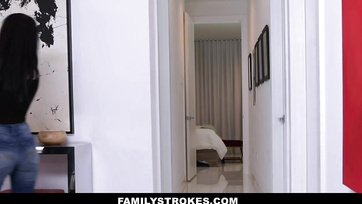 Fucking the Naughty Stepdaughter Next to Her Stepdad