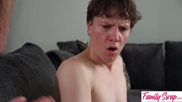 After fucking his tight pussy sister, the horny boy also fucked his mother