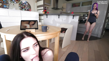 My stepbrother caught me with my girlfriend and joined in as the third