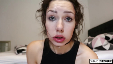 Rough deepthroat and face fucking with massive cumshots