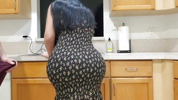 Stepmom with a big ass gets turned on by her son's hard cock.