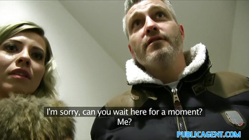 Short-haired Hungarian beauty sucks for money at fake casting
