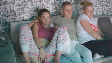 Threesome with two horny teen girls and one of their boyfriends