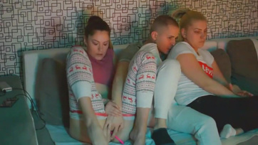 Threesome with two horny teen girls and one of their boyfriends