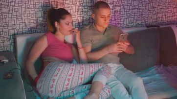 Threesome with two horny teen girls and one of their boyfriends