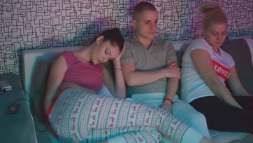 Threesome with two horny teen girls and one of their boyfriends