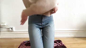 Sexy German teen babe masturbates with a vibrator in her pussy.