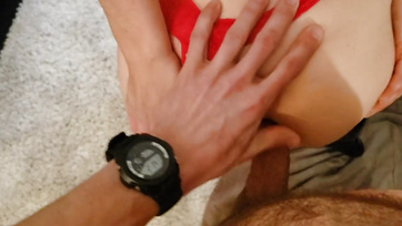 He enjoyed my ass in red panties to the fullest.