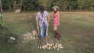 Country Girl Gets Cock in Her Tight Ass Outdoors