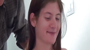 The slim Budapest cutie swallows an older guy's cock in her pussy this time