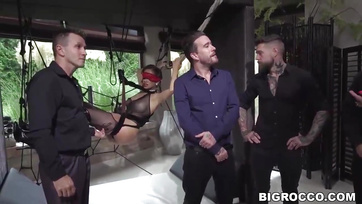 Lucky Guy Fucks Hungarian Babe in Fishnet Stockings while Others Watch