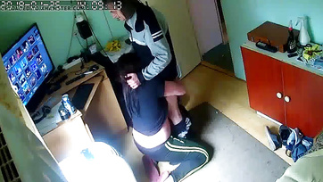 A Budapest Amateur Babe Kneels to Suck Her Ex's Cock