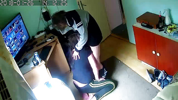 A Budapest Amateur Babe Kneels to Suck Her Ex's Cock