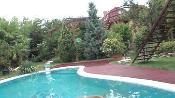 The mature neighbor made the local slut's pussy explode with his cock