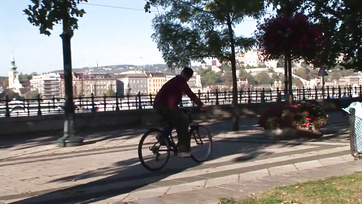 Sucking Beauty in Budapest Streets by Hung Stud